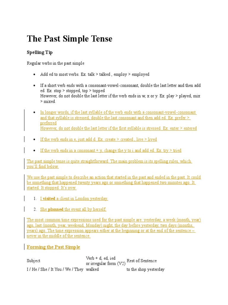 Mastering Past Simple Tense Rules | PDF | Question | Morphology