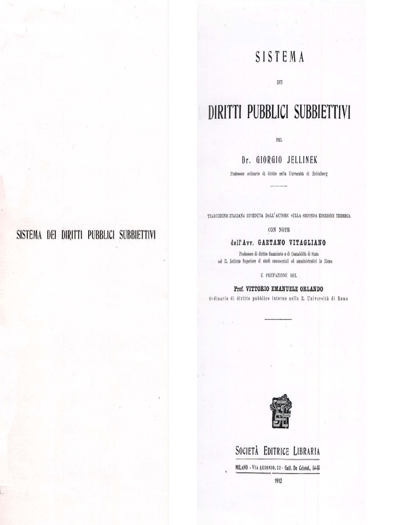 Georg Jellinek Sistema Dei Diritti Publici Subbiettivi Pdf