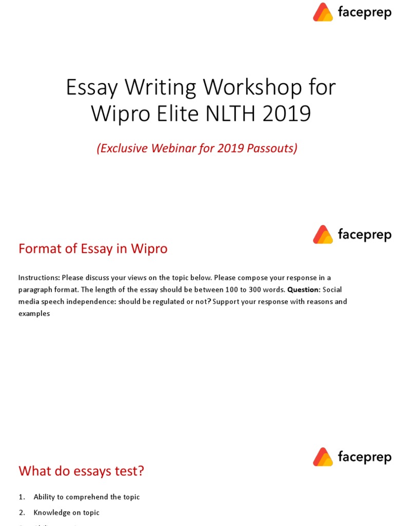 Essay writing topics for wipro 2021 image