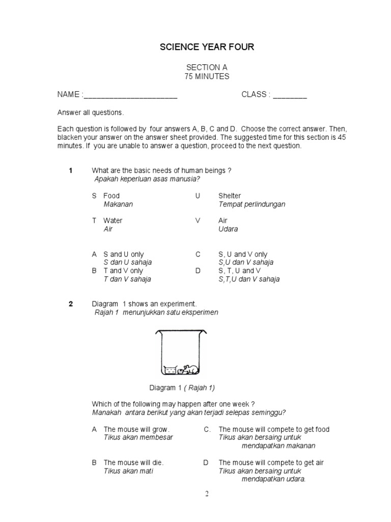 1 Science Year 4 | PDF