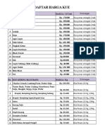 Daftar Harga Kue