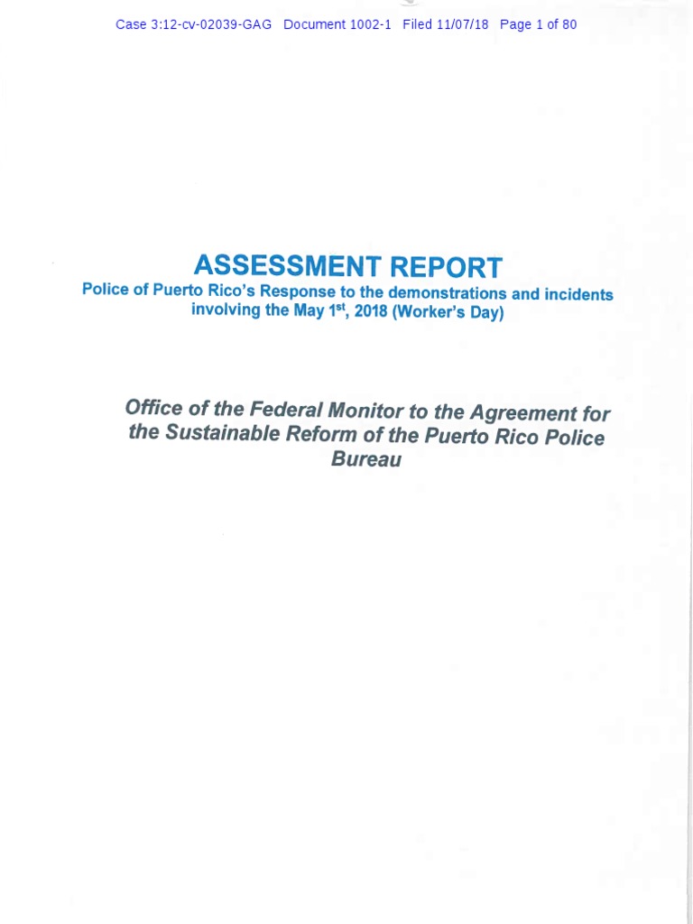 Informe Respuesta de La Policía de Puerto Rico Durante Las ...