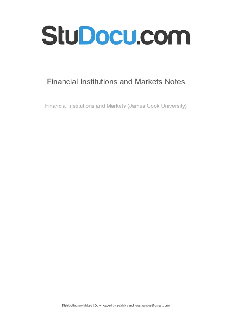 Financial Institutions and Markets Overview | PDF | Financial Markets ...