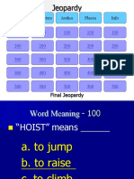 Word Meaning Characters Places Info: Final Jeopardy