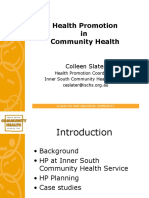 Health Promotion in Community Health: Colleen Slater