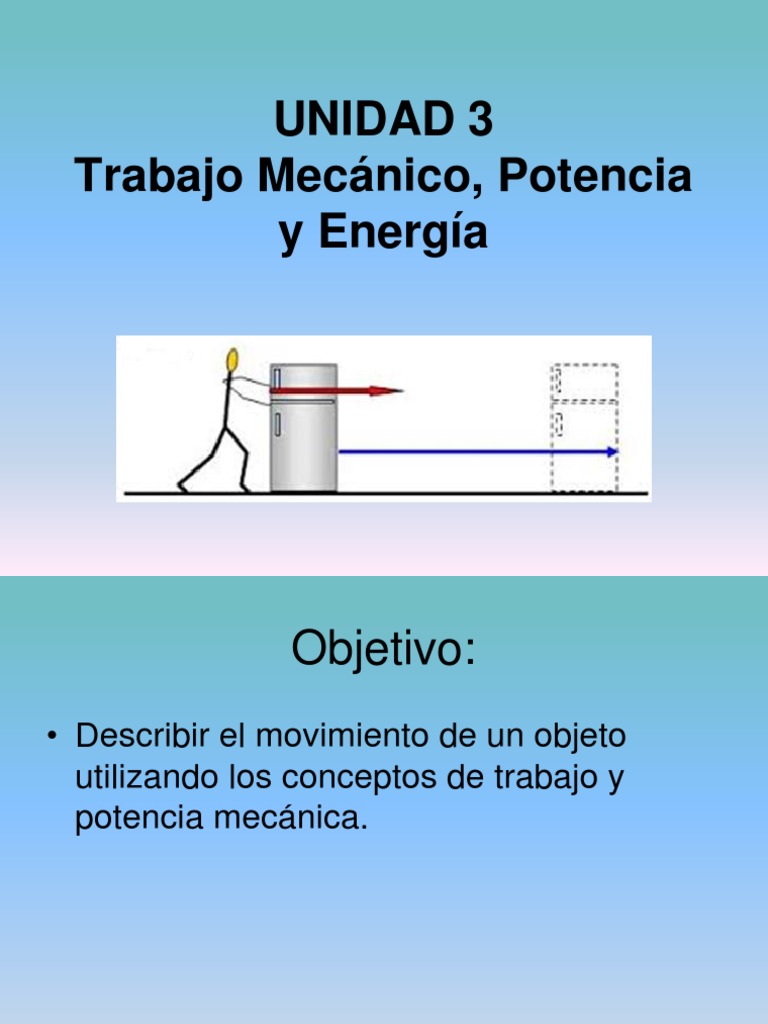 Unidad 3 Trabajo Mecánico, Potencia y Energía Fuerza