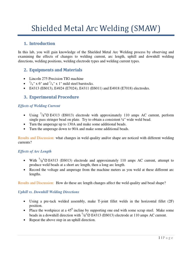Smaw Welding Industrial Processes