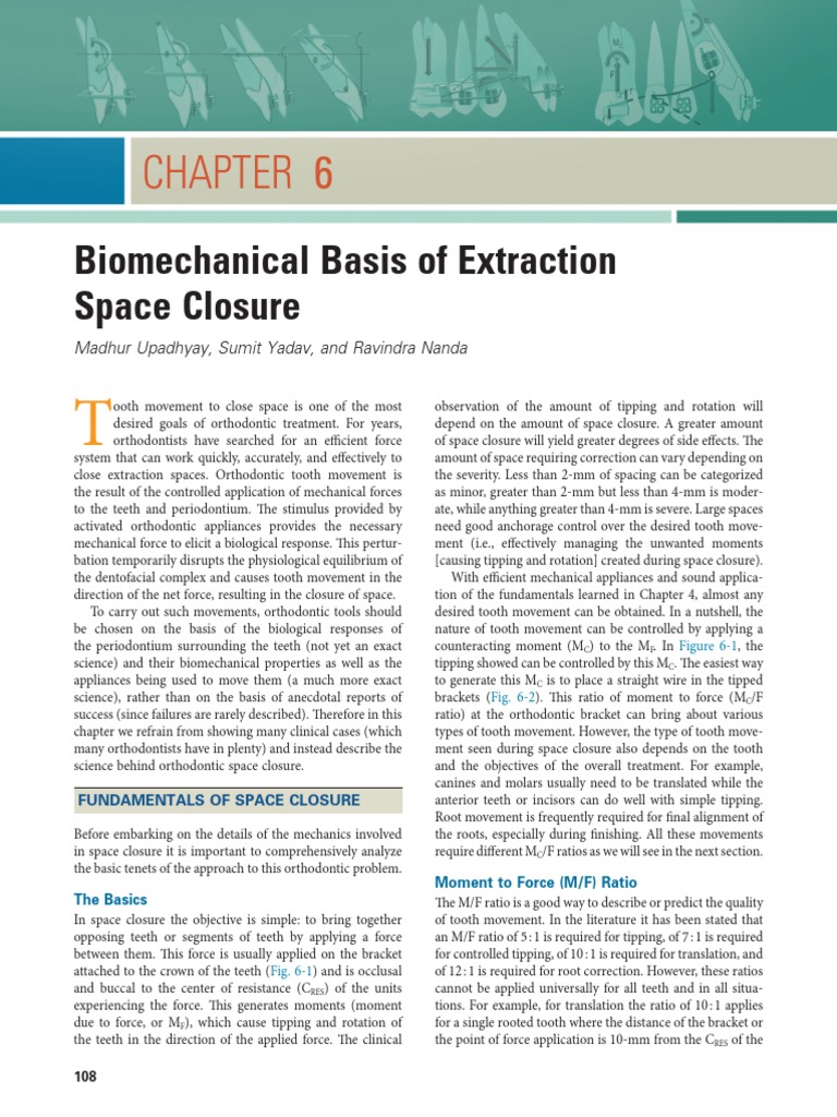Biomechanics of Orthodontic Space Closure | PDF | Orthodontics | Dentistry