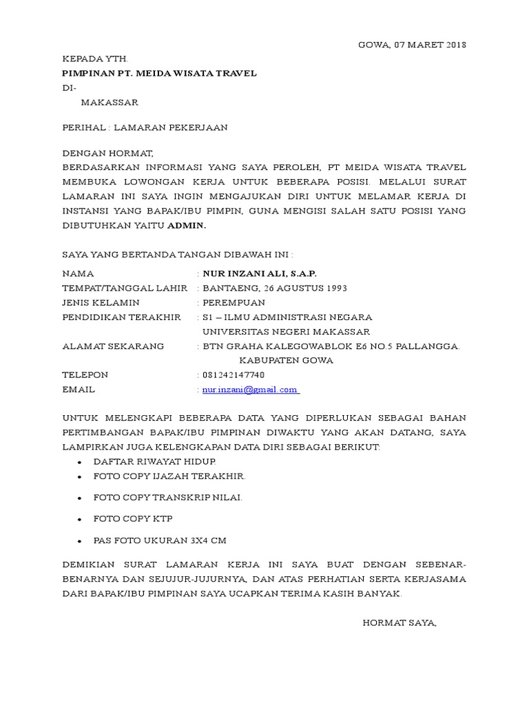 Surat Lamaran Kerjadoc