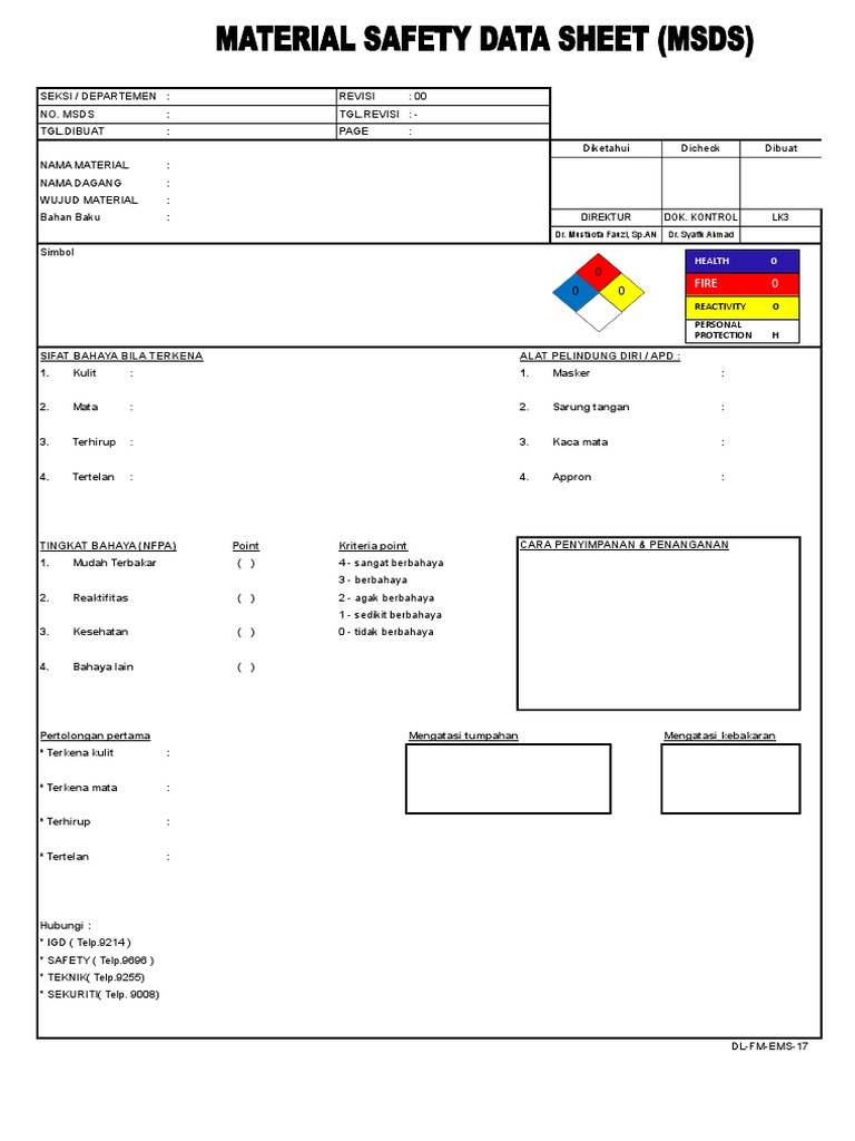 MSDS Bahan Kimia Laboratorium | PDF