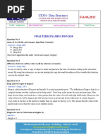 CS301 Data Structures Final Term of 2012 Solved Subjective With References by Moaaz