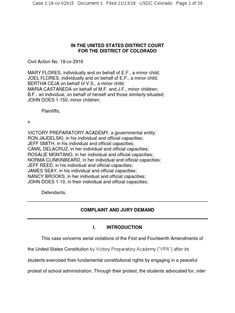 1 Complaint and Jury Demand (VPA) | PDF | First Amendment To The United ...