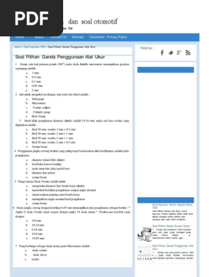 Contoh Soal Tentang Alat Ukur Otomotif - Berbagai Alat
