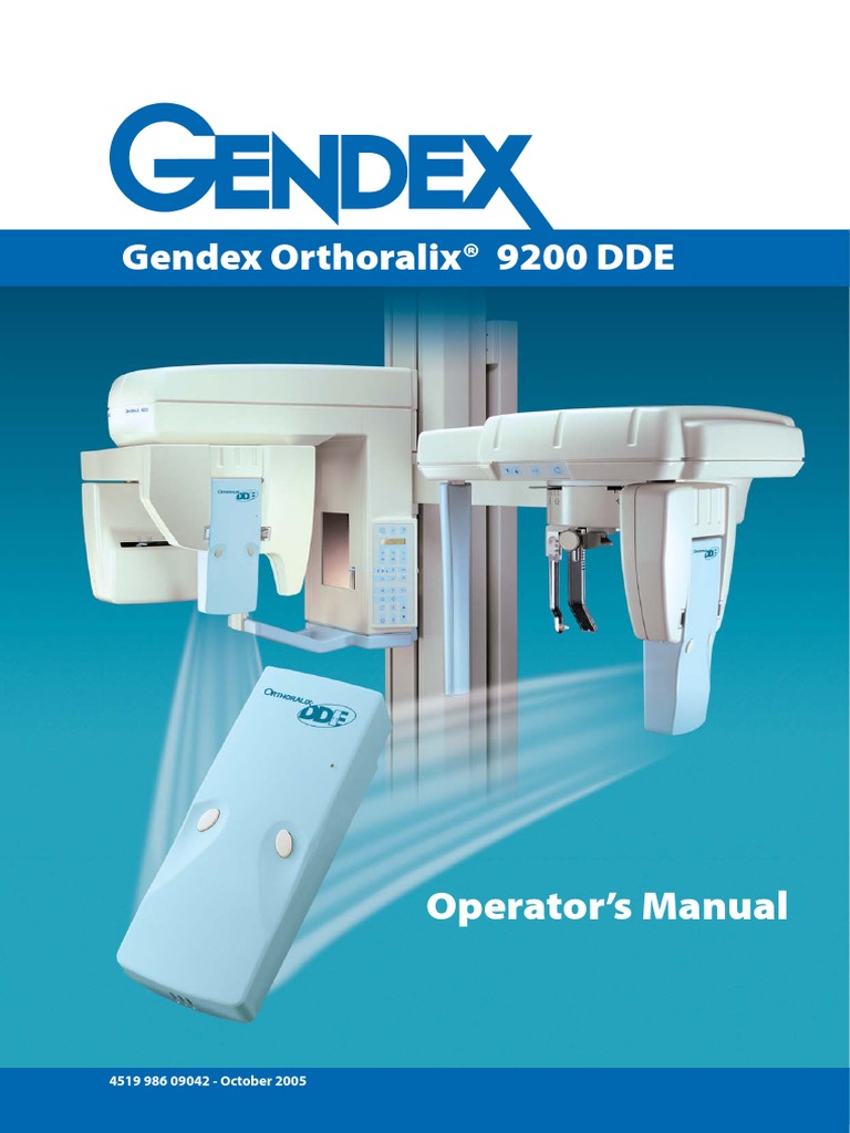 Operator S Manual For Gendex Orthoalix 9200 Dde Digital Panoramic X Ray Radiography Radiation Protection