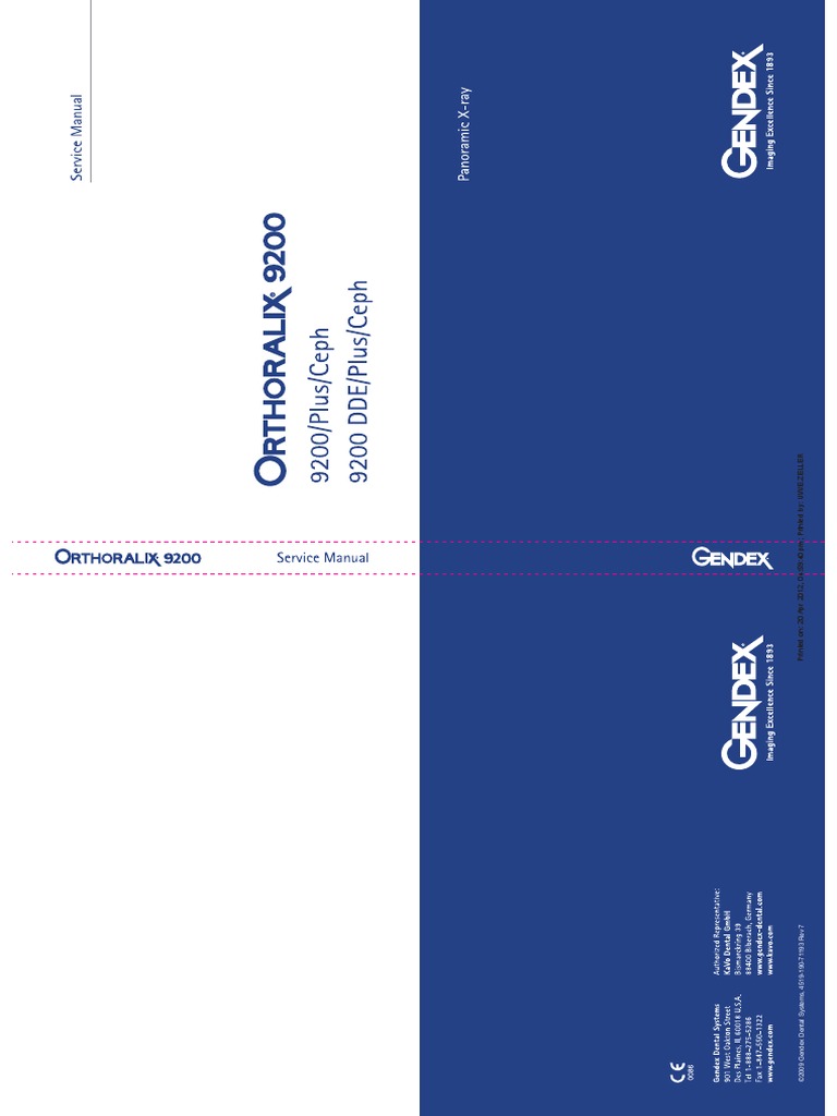 Gendex 9200 Film+9200 DDE Service Manual EN | Mains Electricity | Power