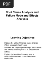 Root Cause Analysis and Failure Mode and Effects Analysis