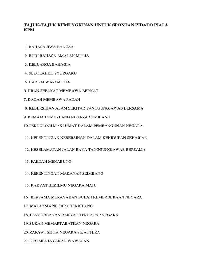 Teks Pidato Inovasi Pemangkin Negara Maju