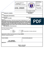 MOA Signing Travel Order Form