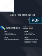 Health Fair Training Fall 2018