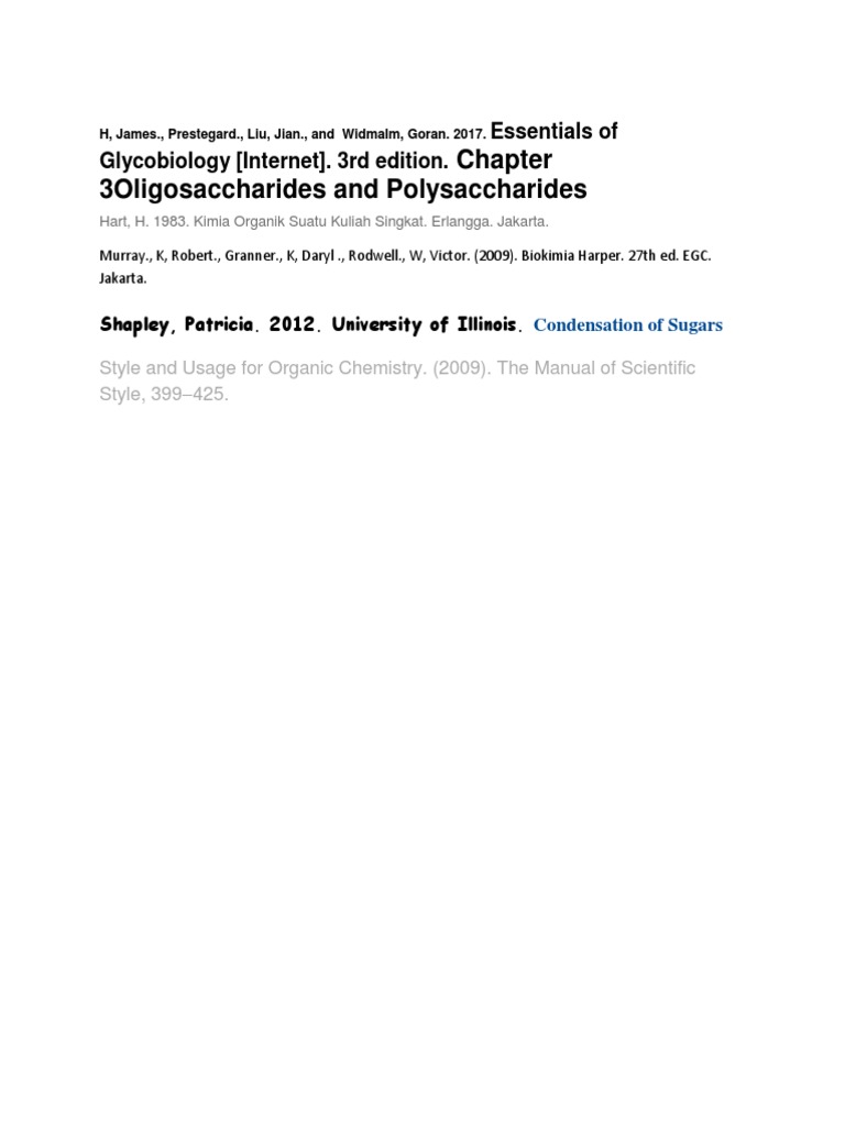 3oligosaccharides and polysaccharides essentials of glycobiology