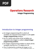 Operations Research: Integer Programming