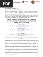 Stress, Anxiety, and Depression Relationship Among Undergraduate Medical Students and Their Final Exam Mark