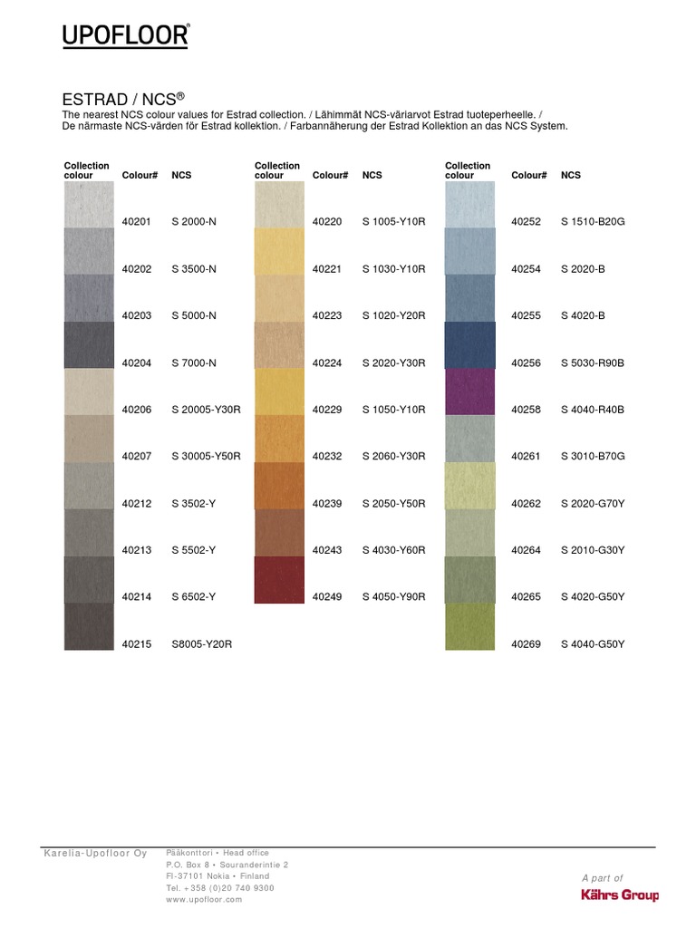 Upofloor Estrad Ncs Colours Pdf