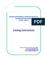Joining Instructions: Marine Engineering Training Institute