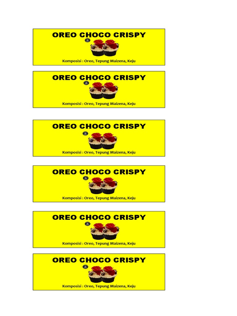 Label Oreo Choco | PDF | Memasak, Makanan, & Anggur