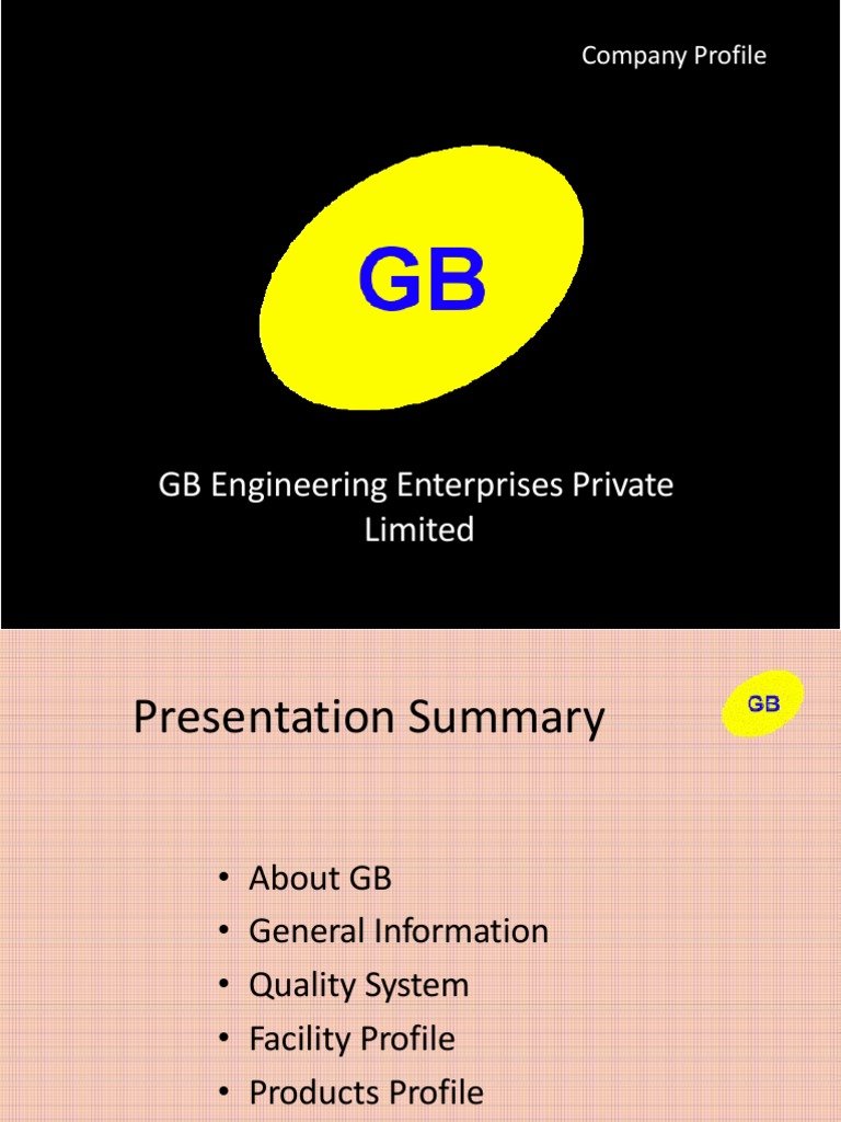 GB Engineering Enterprises Private Limited: Company Profile | PDF ...