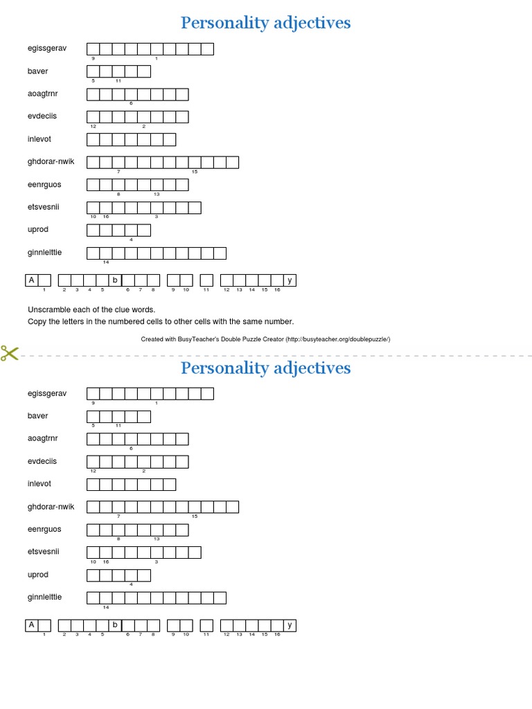 Personality Adjectives Pdf Pdf