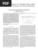 Design and Analysis of A Symmetric Phase Locked Loop For Low Frequencies in 180 NM Technology