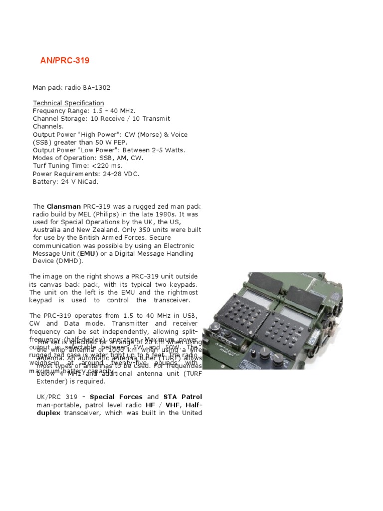 An PRC 319 | PDF | Electronics | Telecommunications