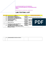List of Lab Test