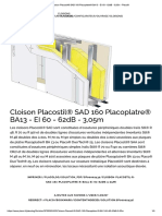 Cloison Placostil® SAD 160 Placoplatre® BA13 - EI 60 - 62dB - 3,05m - Placo® PDF