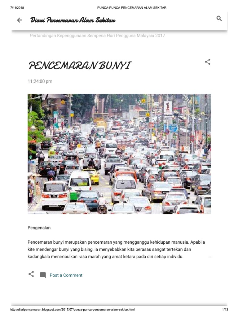 Pencemaran Bunyi Di Malaysia