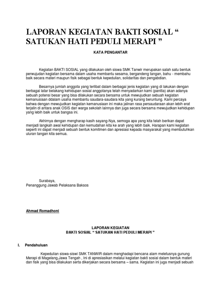 Contoh Laporan Hasil Kegiatan Osis