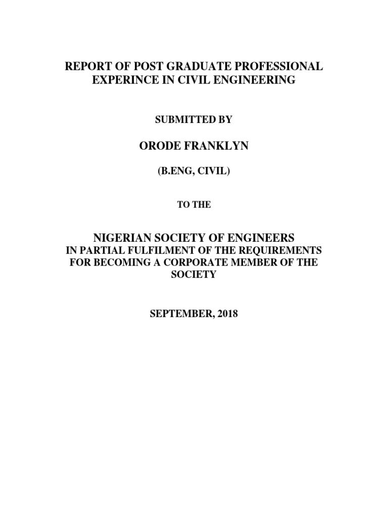 Postgraduate Civil Engineering Experience Report | PDF | Asphalt | Concrete