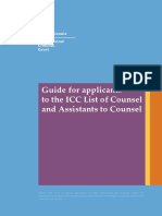 Guide For Applicants To The ICC List of Counsel and Assistants To Counsel