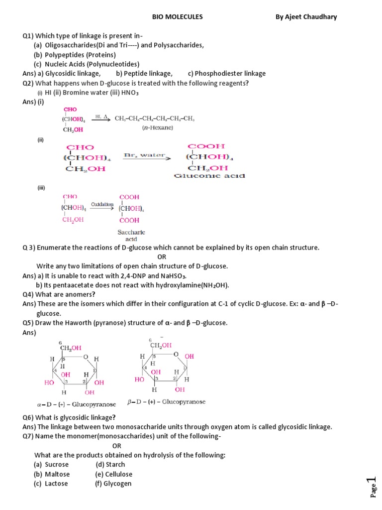 What Happens When DGlucose Is Treated With The Following Reagents? HI