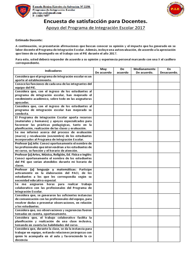 Top 59+ imagen modelo de encuesta de satisfacción docente