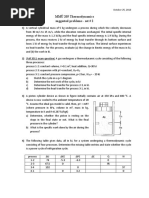 MMÜ 205 Thermodynamics Suggested Problems - Set # 2: October 25, 2018