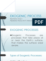 Exogenic Process: Reported By: Group 2 Prepared By: Precious Ann P. Ambrocio