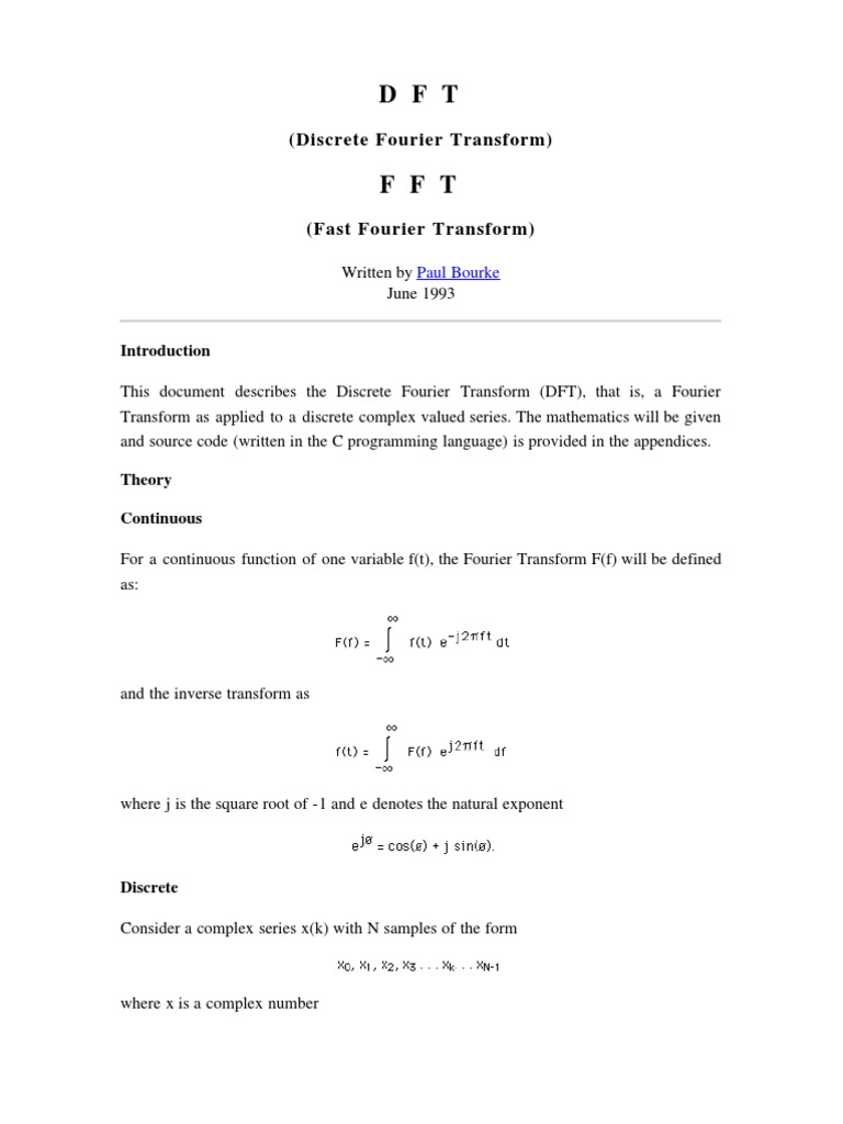 Discrete and Fast Fourier Transform Guide | PDF