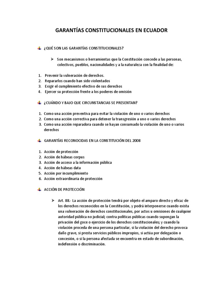 Garantías Constitucionales en Ecuador | PDF | Habeas corpus | Derecho ...