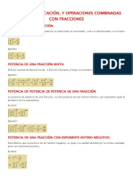 Potencia, Radicación, y Operaciones Combinadas Con Fracciones