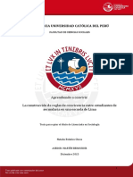 Aprendiendo A Convivir: La Construcción de Reglas de Convivencia Entre Estudiantes de Secundaria en Una Escuela de Lima