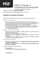 UCSF Career - Samples for Academic Positions - 2015-06-30