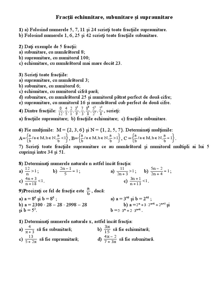Fractiiechiunit Subunit Supraunit | PDF