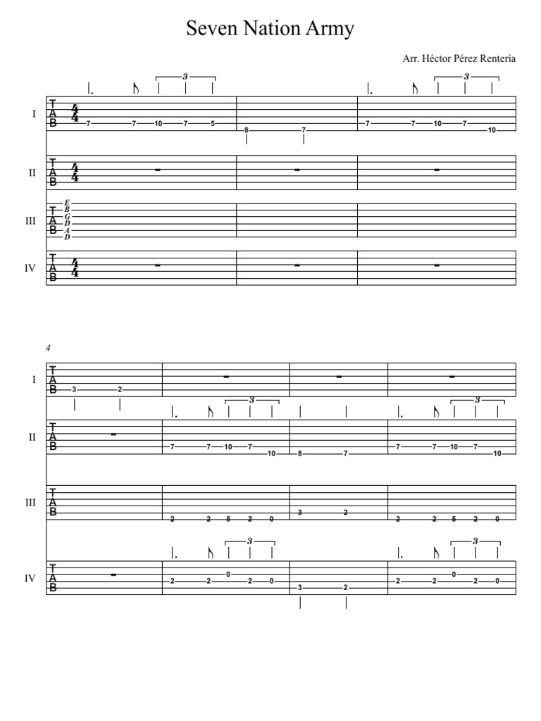 Seven Nation Army Guitar Pdf